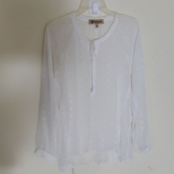 Democracy Tops - Democracy The Freedom Generation White Sheer Blouse Size M